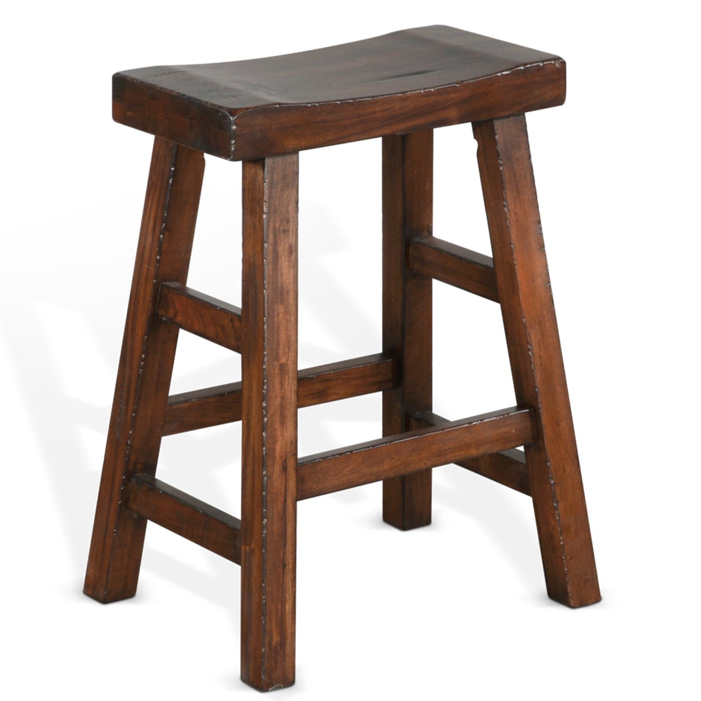 Sunny D Marina Saddle Seat Wooden Counter Stool 2PC