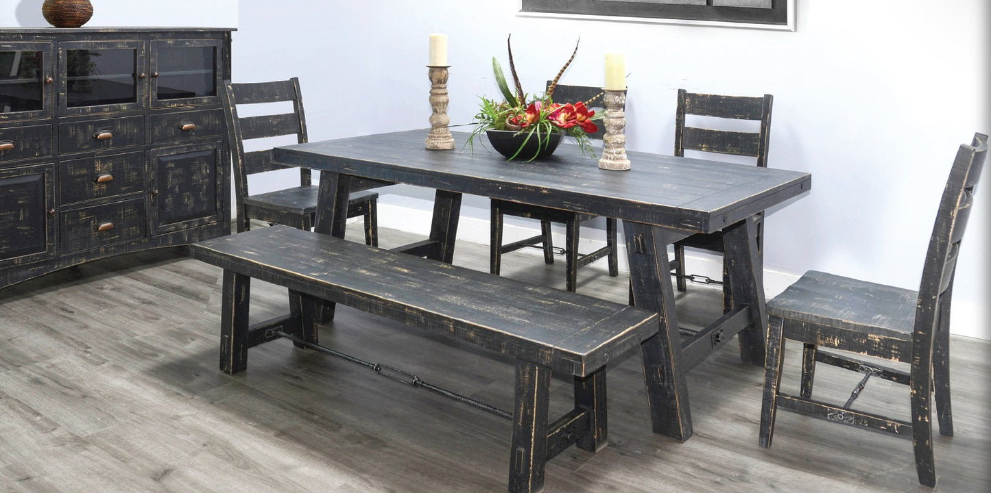 Sunny D Marina Wooden Dining Bench with Turnbuckle
