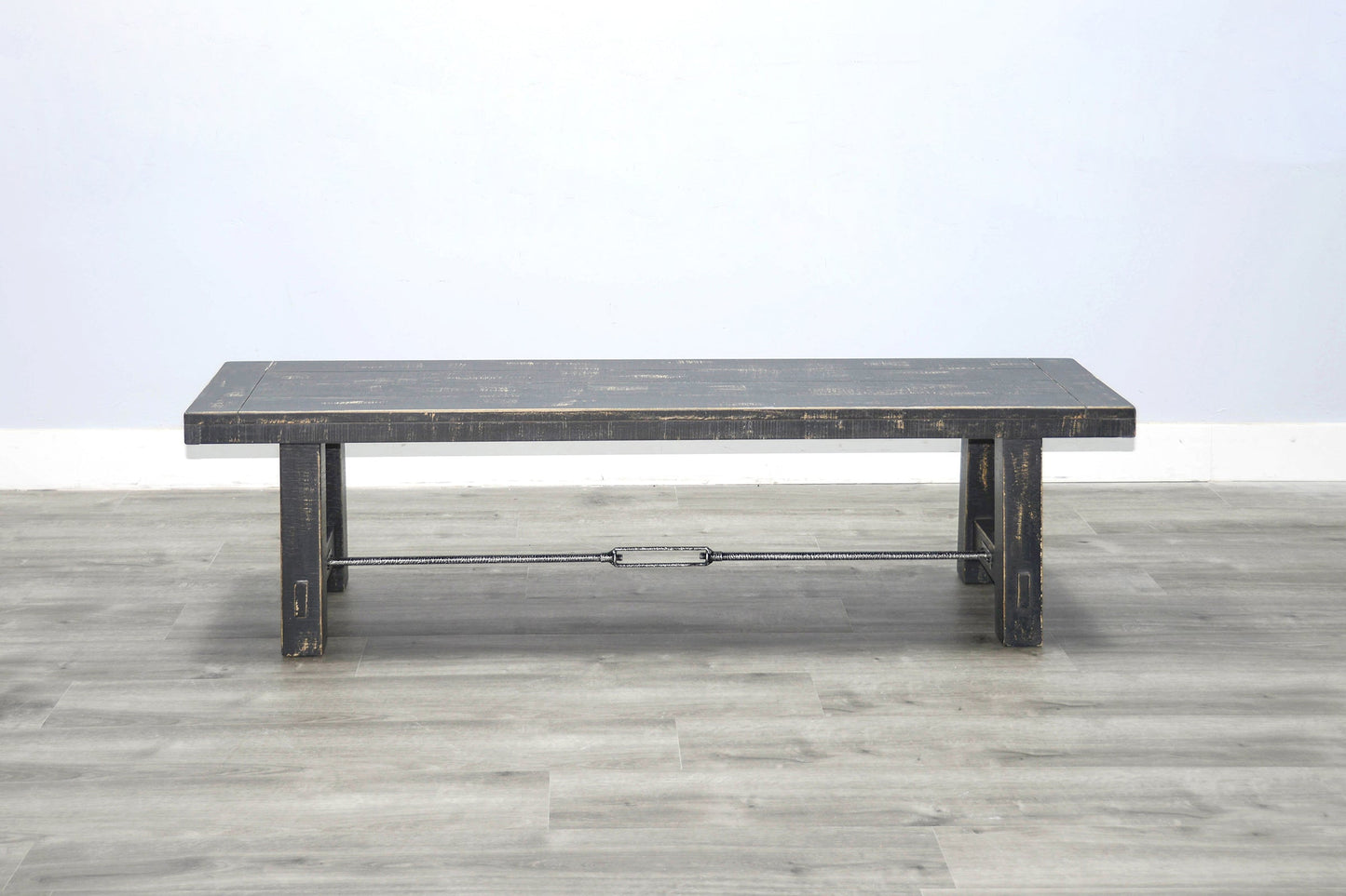 Sunny D Marina Wooden Dining Bench with Turnbuckle