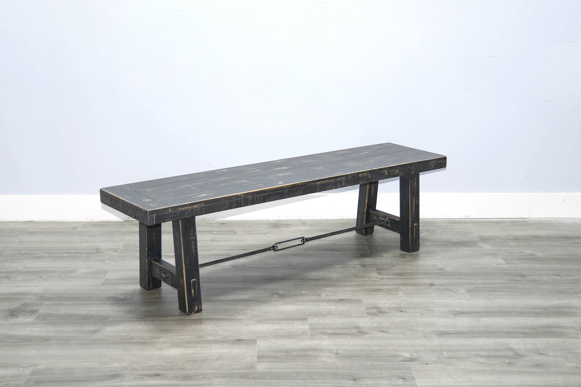 Sunny D Marina Wooden Dining Bench with Turnbuckle