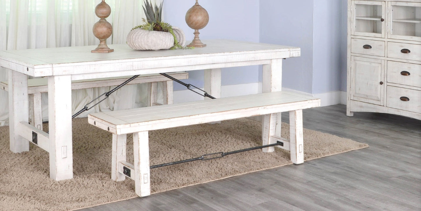 Sunny D Marina Wooden Dining Bench with Turnbuckle