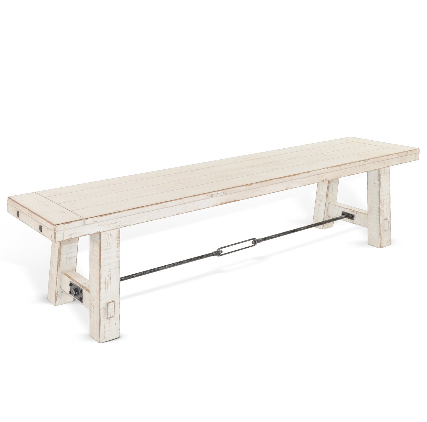 Sunny D Marina Wooden Dining Bench with Turnbuckle