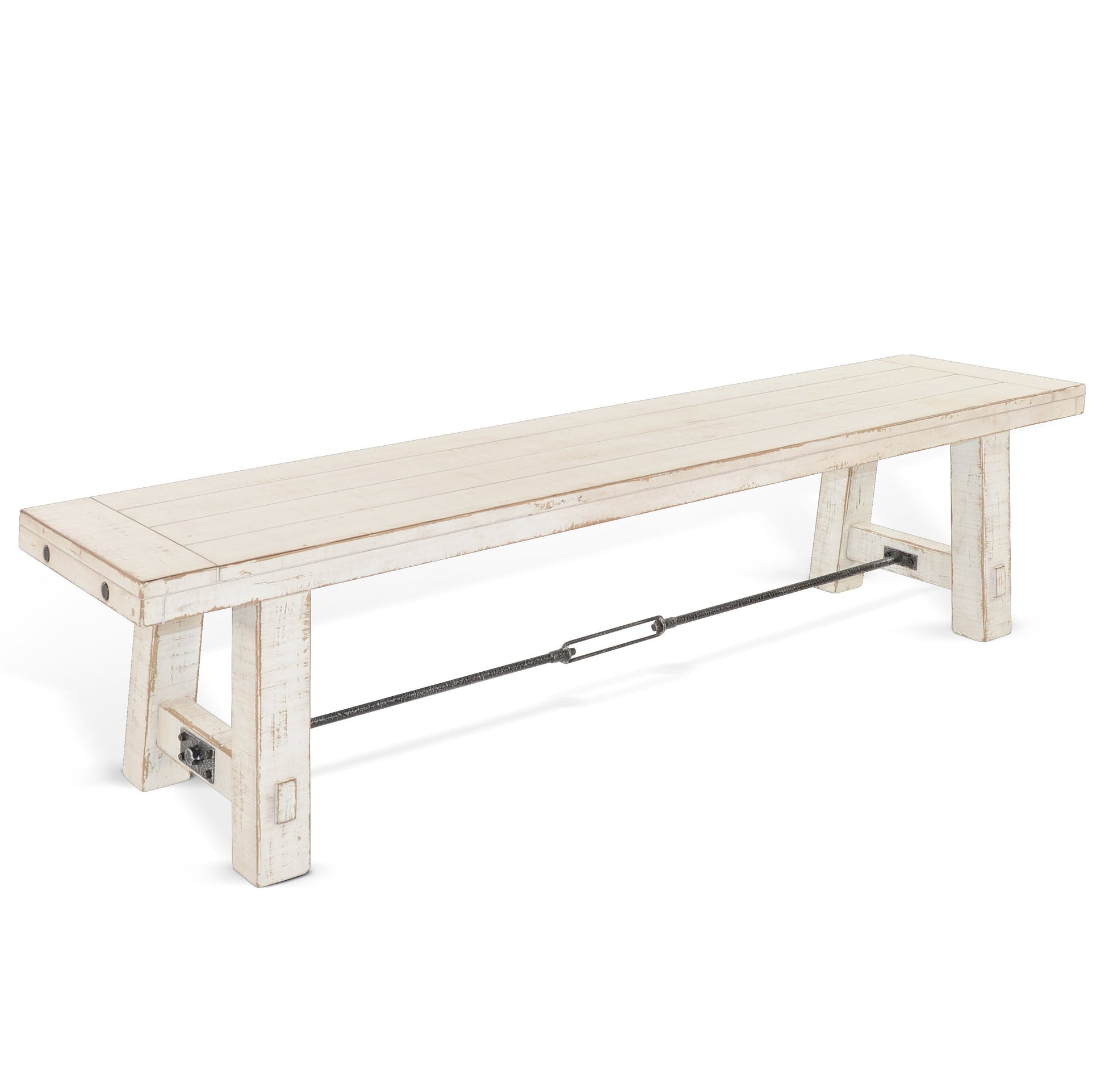 Sunny D Marina Wooden Dining Bench with Turnbuckle