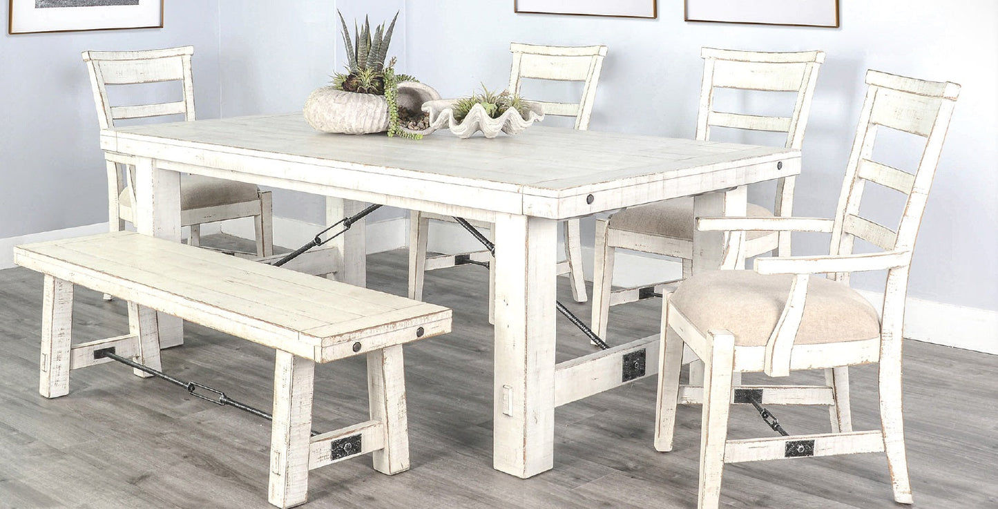 Sunny D Marina Wooden Dining Bench with Turnbuckle