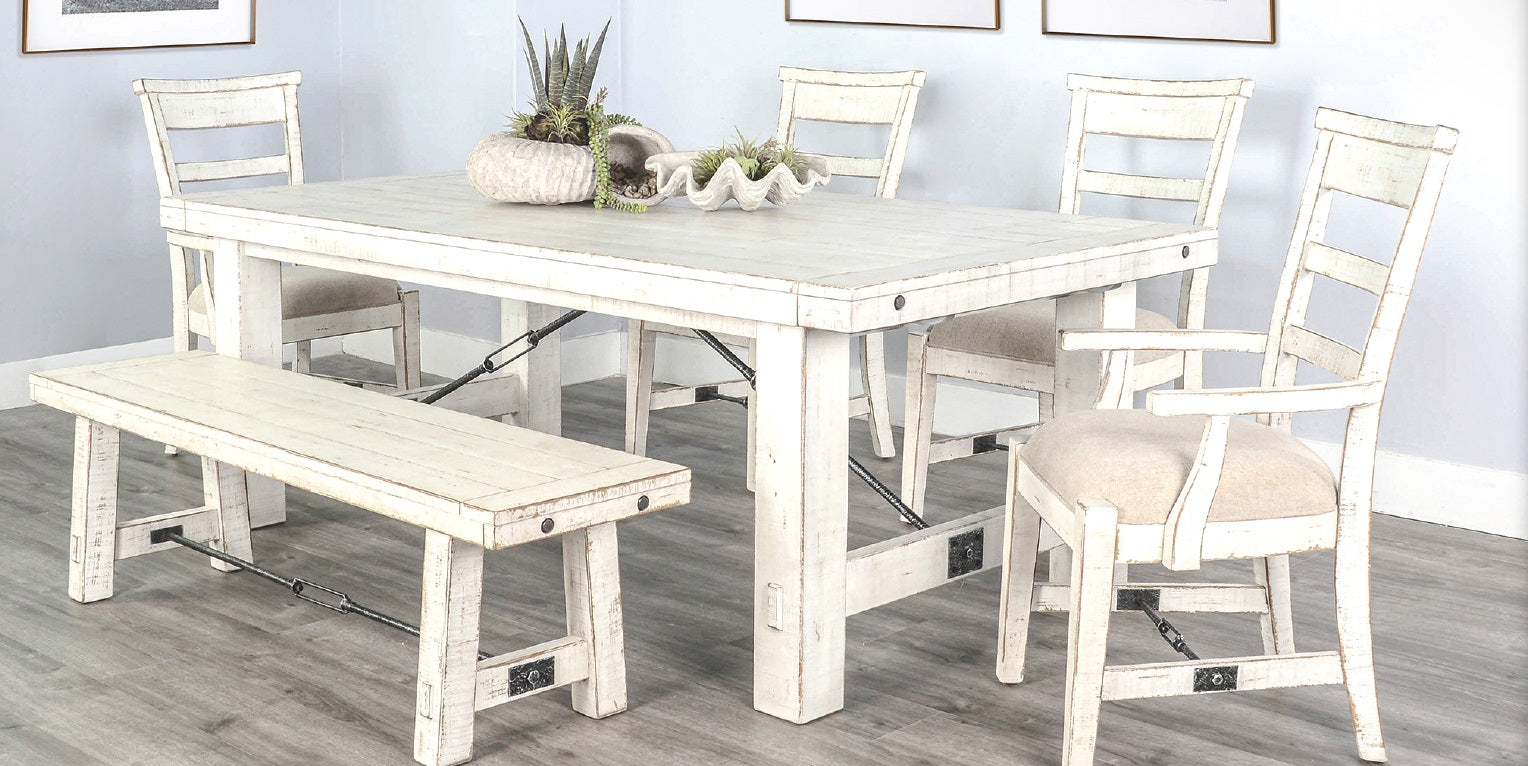 Sunny D Marina Wooden Dining Bench with Turnbuckle