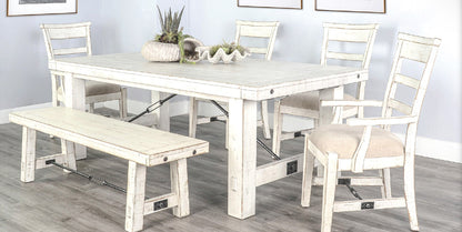 Sunny D Marina Wooden Dining Bench with Turnbuckle