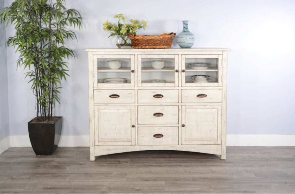 Sunny D Marina Wooden White Sideboard