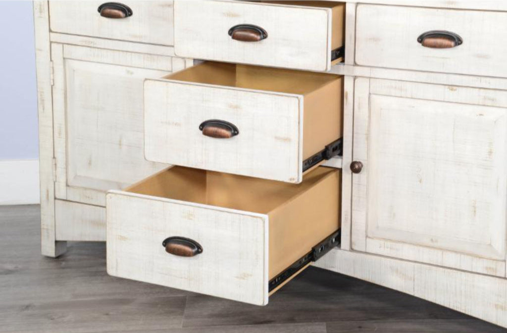 Sunny D Marina Wooden White Sideboard