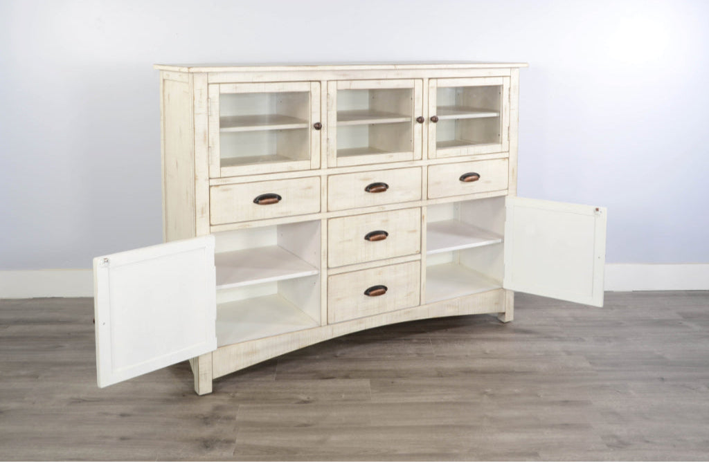 Sunny D Marina Wooden White Sideboard