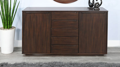 Sunny D Noah Five Drawers Wood Sideboard