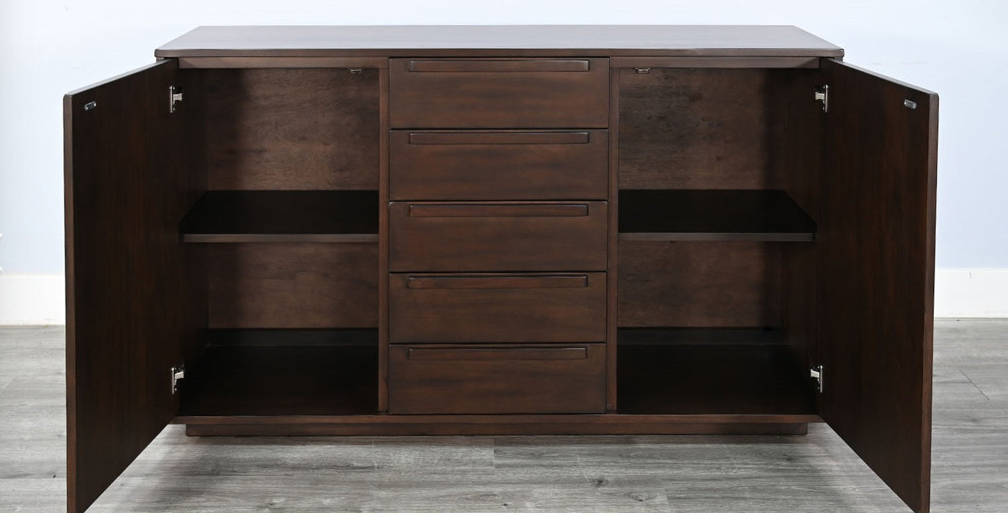 Sunny D Noah Five Drawers Wood Sideboard