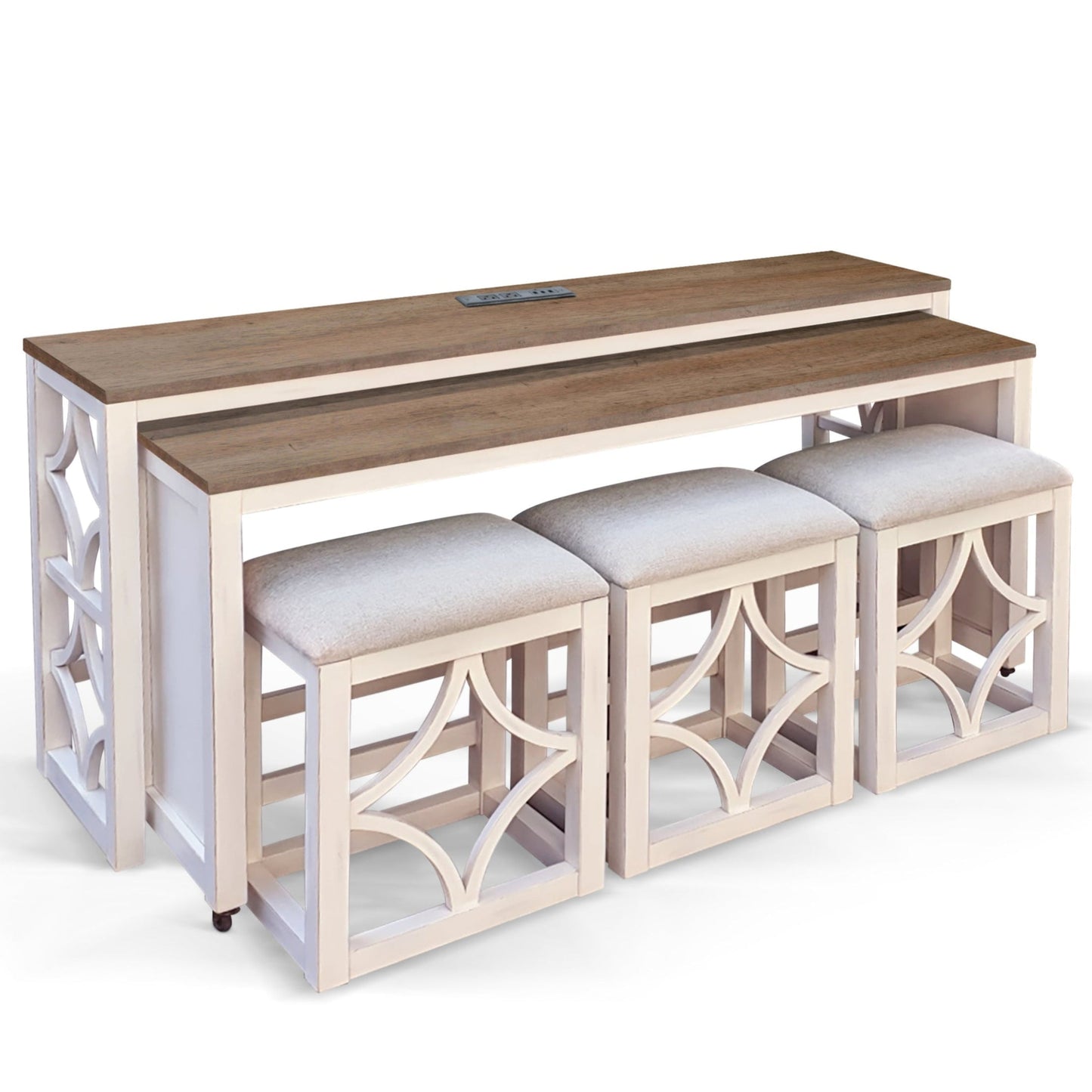 Sunny D Rockwell Nesting Console Table with Stools 5PC