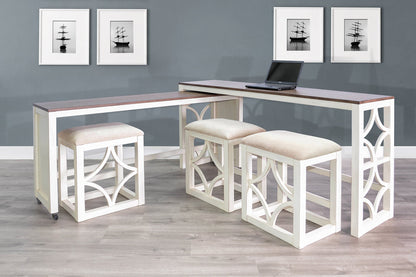 Sunny D Rockwell Nesting Console Table with Stools 5PC