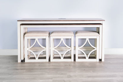 Sunny D Rockwell Nesting Console Table with Stools 5PC