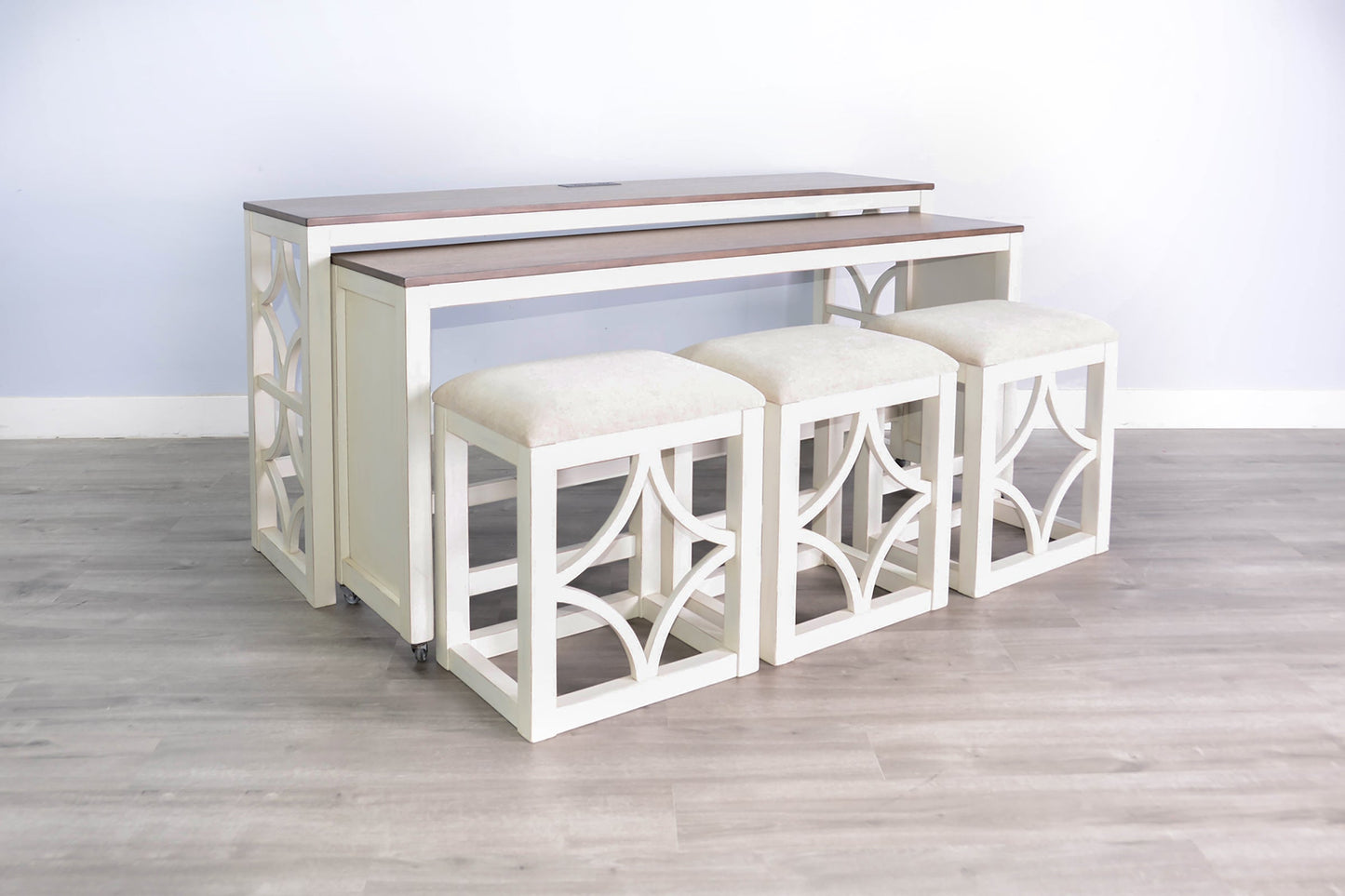 Sunny D Rockwell Nesting Console Table with Stools 5PC