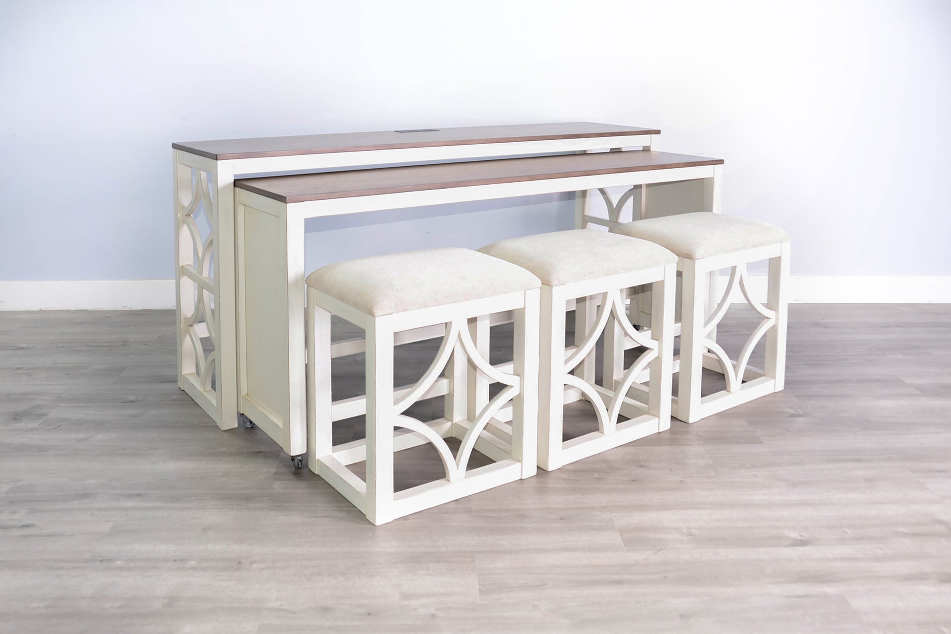 Sunny D Rockwell Nesting Console Table with Stools 5PC