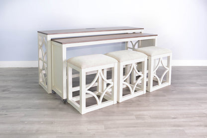 Sunny D Rockwell Nesting Console Table with Stools 5PC