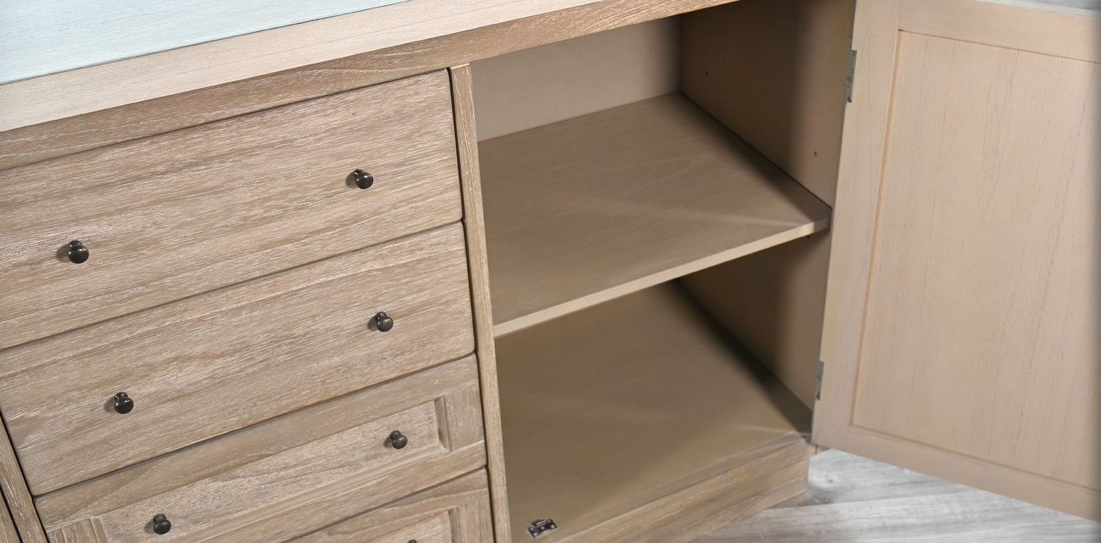 Sunny D Rowan Four Drawers Wood Sideboard
