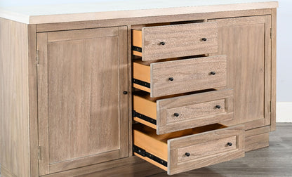 Sunny D Rowan Four Drawers Wood Sideboard