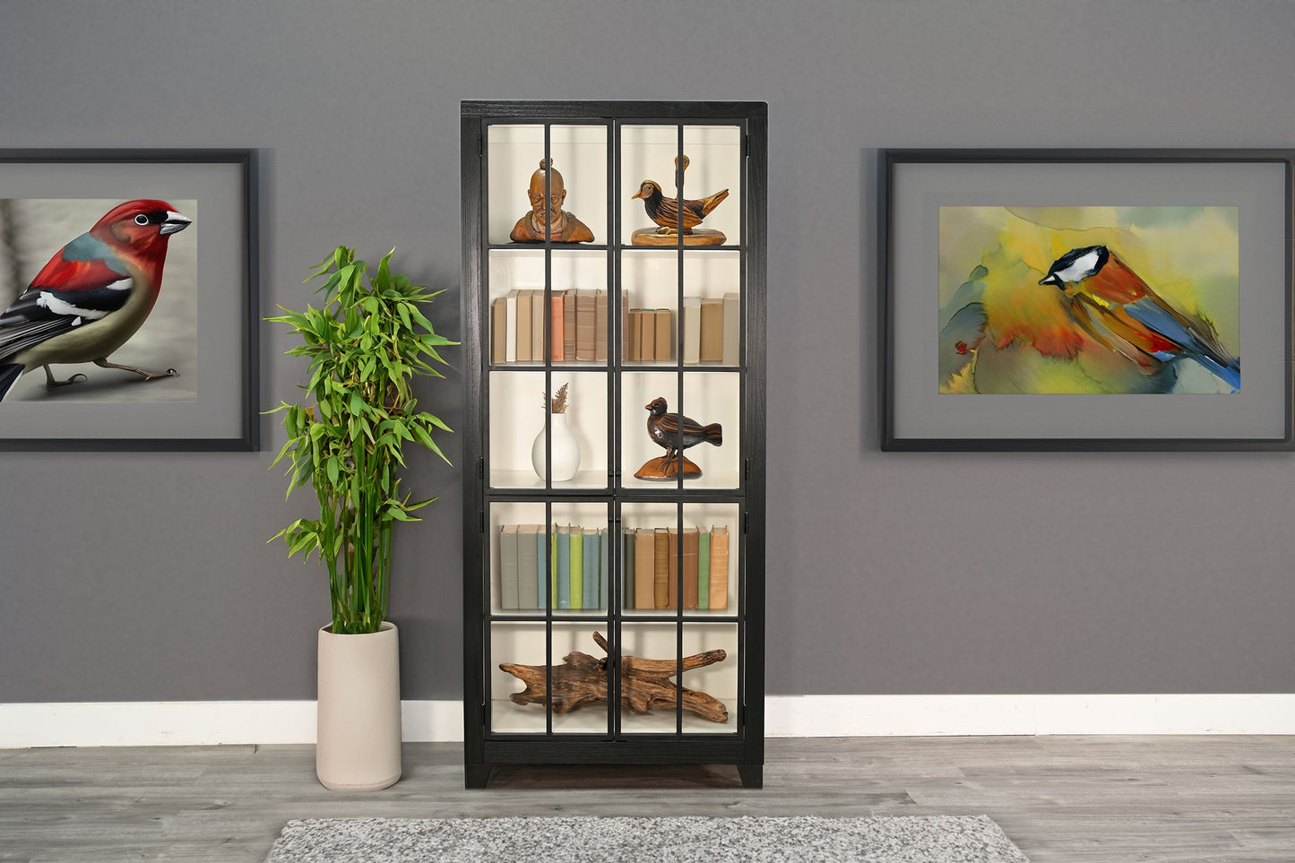 Ryan Wooden Black Bookcase