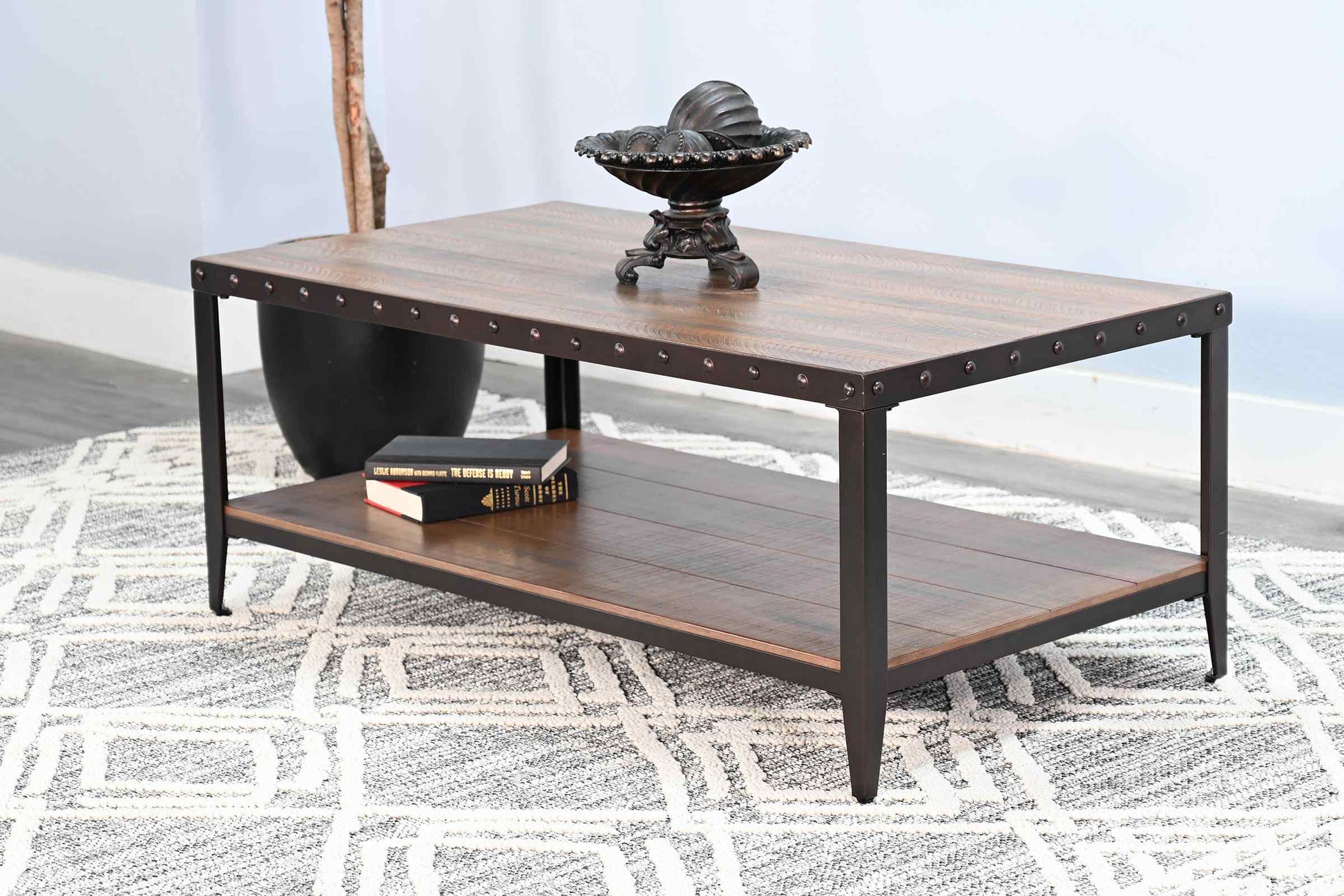 Sunny D San Diego Metal Frame Rectangular Coffee Table