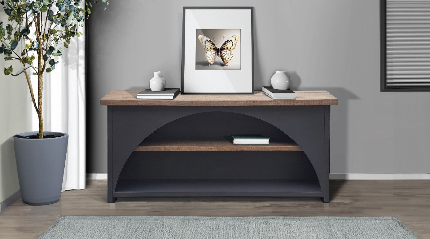 Sunny D Savannah Rectangular Black Console Table