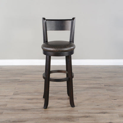 Sunny D Scottsdale Leather Swivel Barstool 2PC
