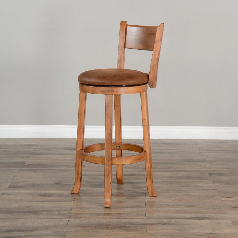 Sunny D Scottsdale Leather Swivel Barstool 2PC