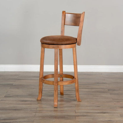 Sunny D Scottsdale Leather Swivel Barstool 2PC