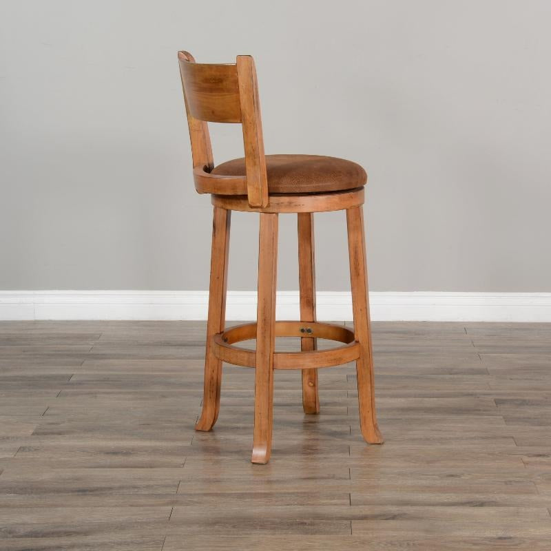 Sunny D Scottsdale Leather Swivel Barstool 2PC