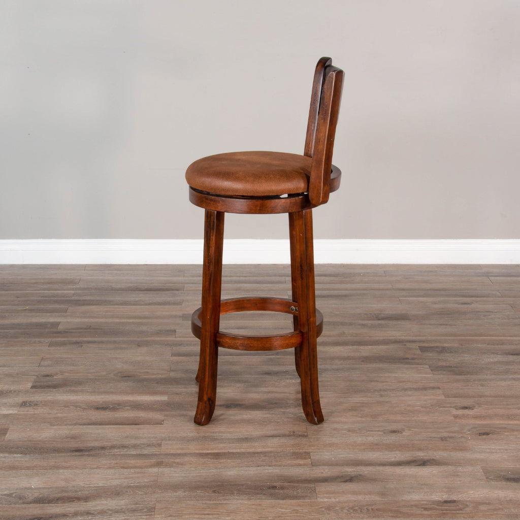 Sunny D Scottsdale Leather Swivel Barstool 2PC