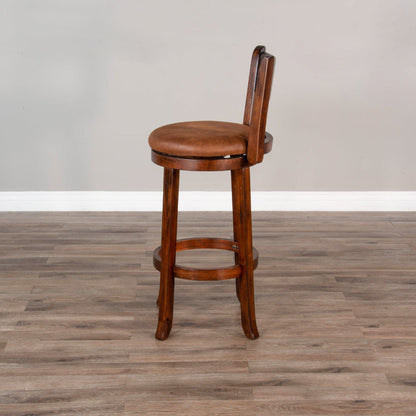 Sunny D Scottsdale Leather Swivel Barstool 2PC