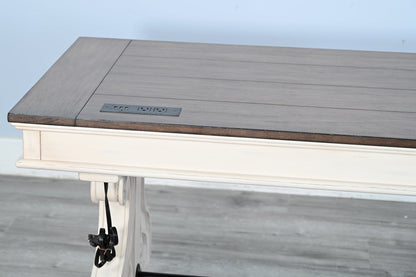 Timberline Three Drawers Wood Desk with Power Strip