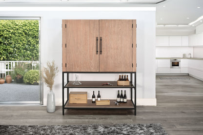 Violet Wooden Wine Bar Cabinet