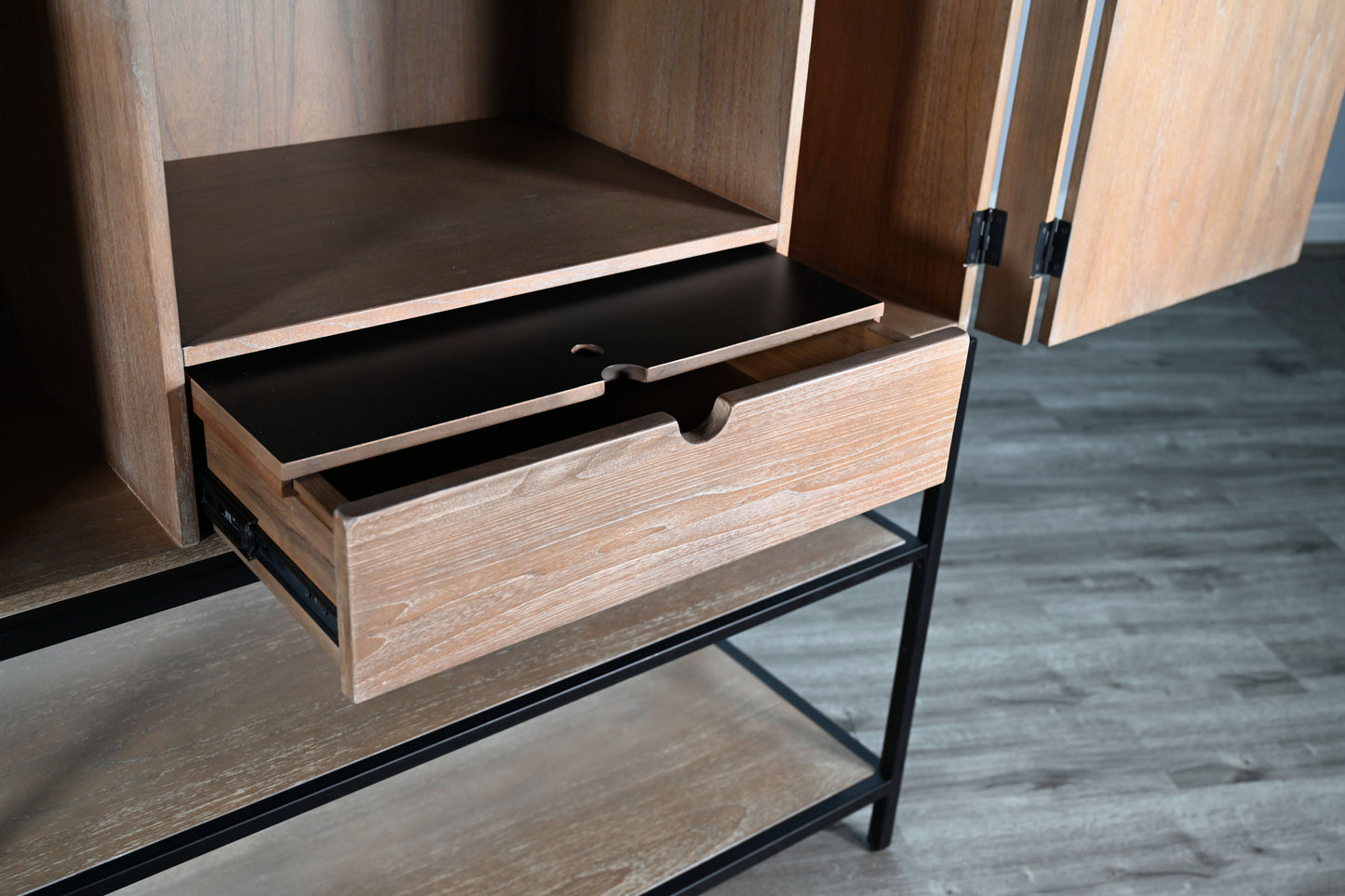 Violet Wooden Wine Bar Cabinet