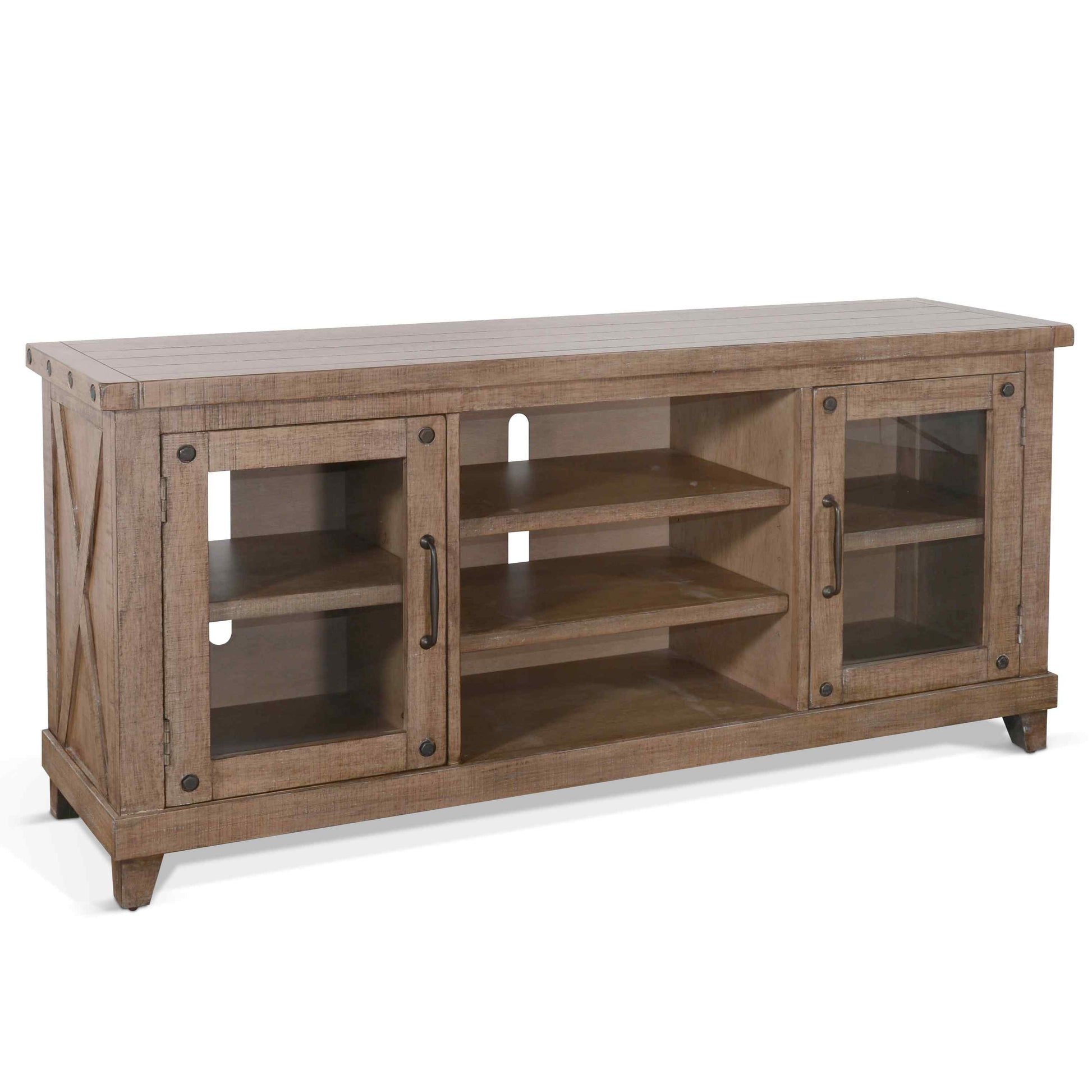 Sunny D Vivian Natural Wooden Media Console