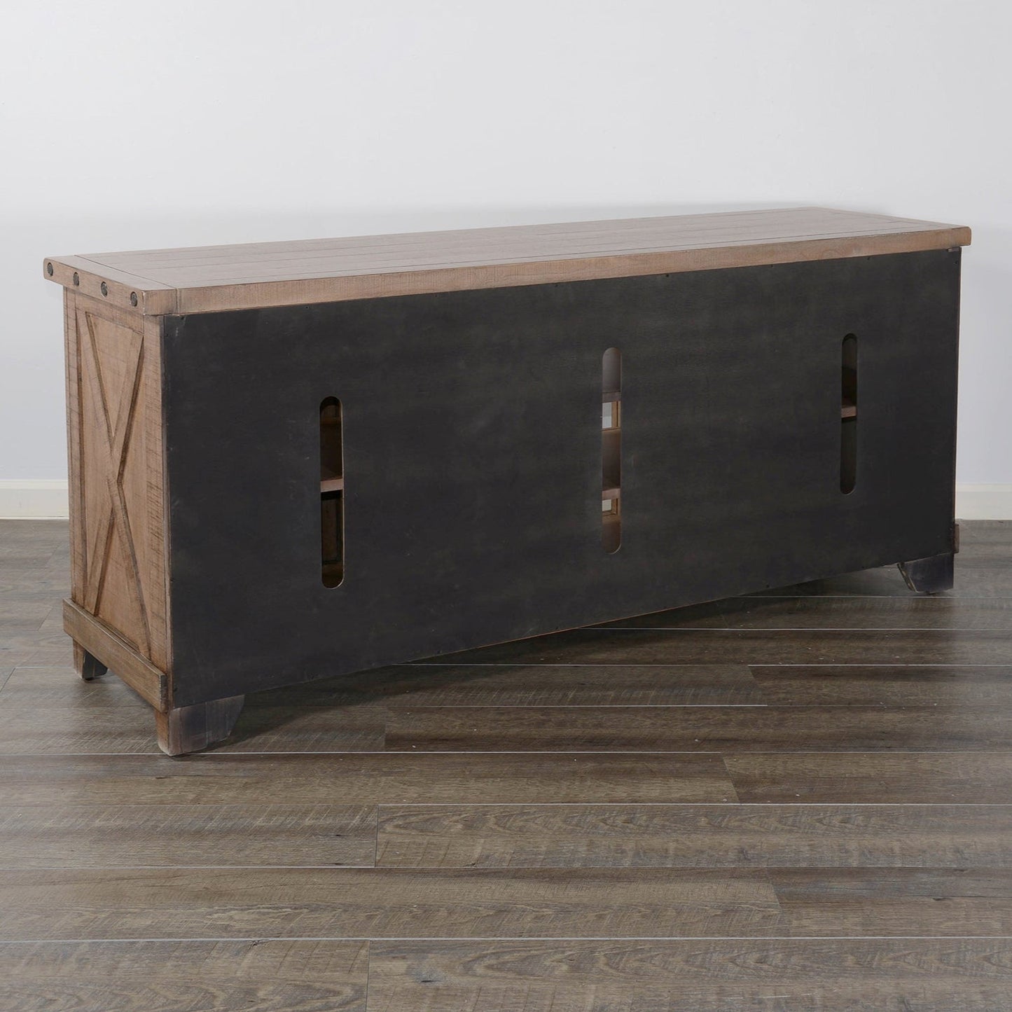 Sunny D Vivian Natural Wooden Media Console