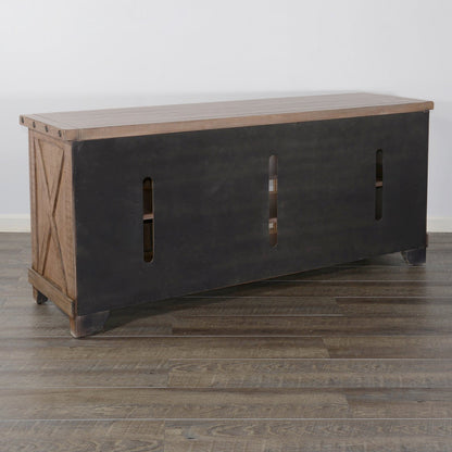 Sunny D Vivian Natural Wooden Media Console