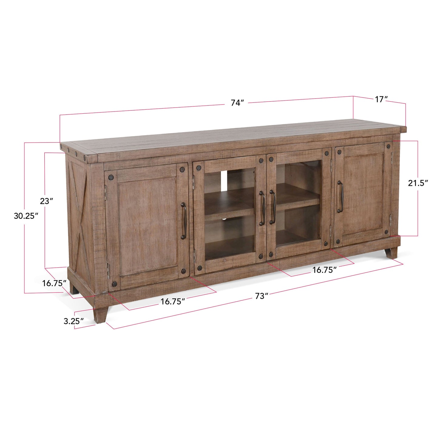 Sunny D Vivian Wooden Modern Media Console