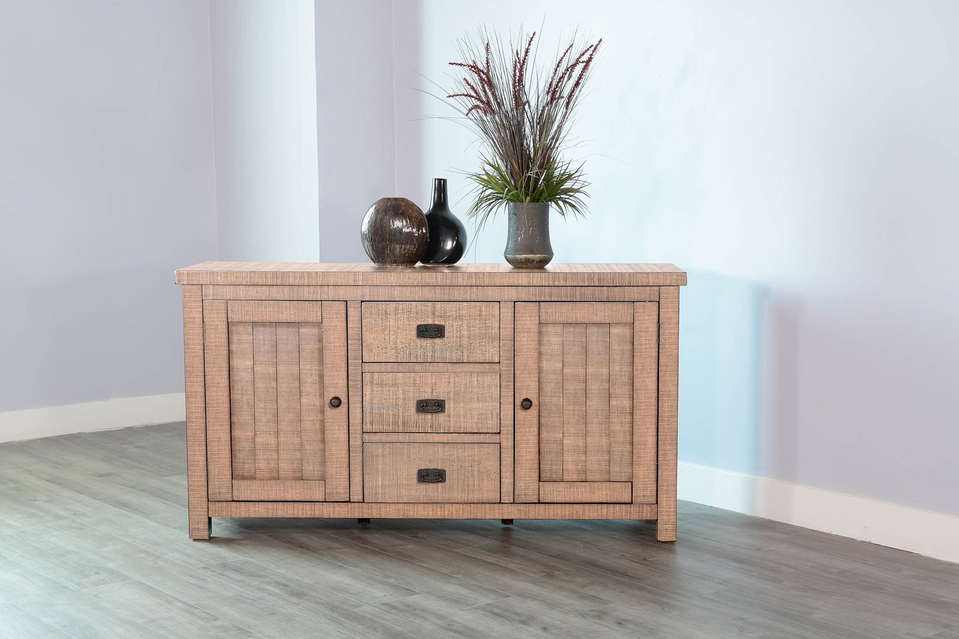 Sunny D Yellowstone Three Drawers Wood Sideboard