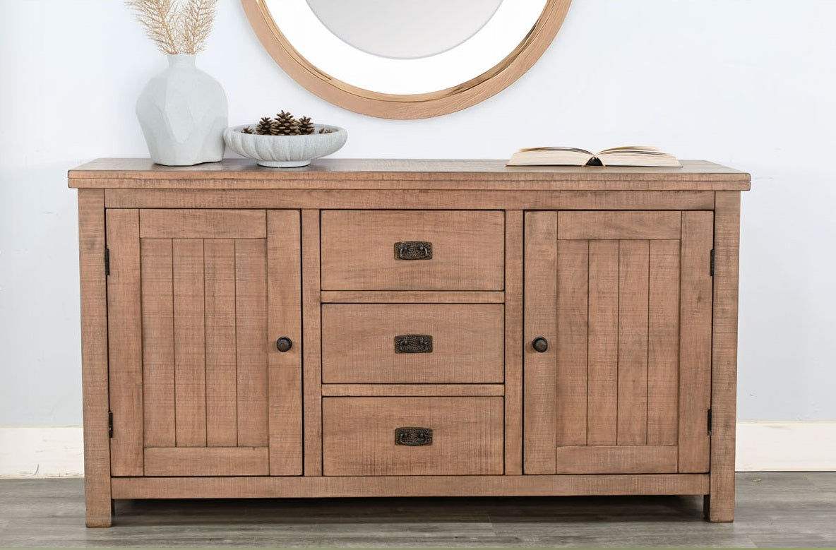 Sunny D Yellowstone Three Drawers Wood Sideboard