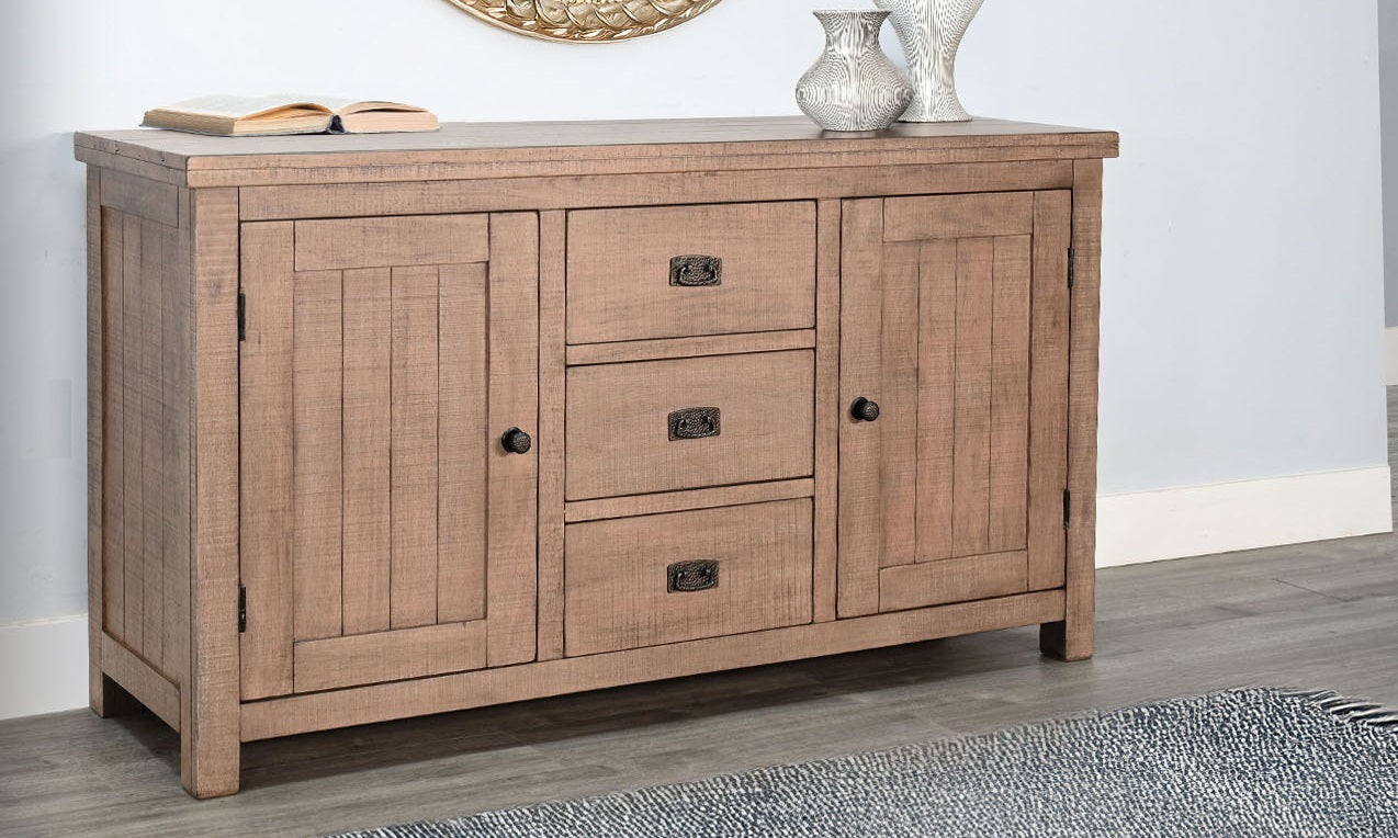 Sunny D Yellowstone Three Drawers Wood Sideboard