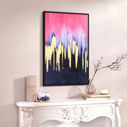 Sunset Wave Canvas Wall Art Multicolor - Sideboards and Things Brand_Zuo Modern, Color_Multicolor, Finish_Hand Painted, Height_30-40, Materials_Wood, Orientation_Vertical, Product Type_Canvas Art, Shape_Rectangular, Width_20-30, Wood Species_MDF