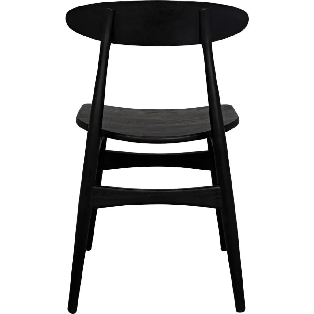 Noir Surf Wooden Armless Dining Chair (Set Of 2)