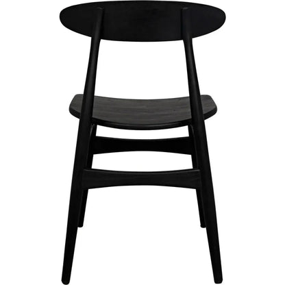 Noir Surf Wooden Armless Dining Chair (Set Of 2)
