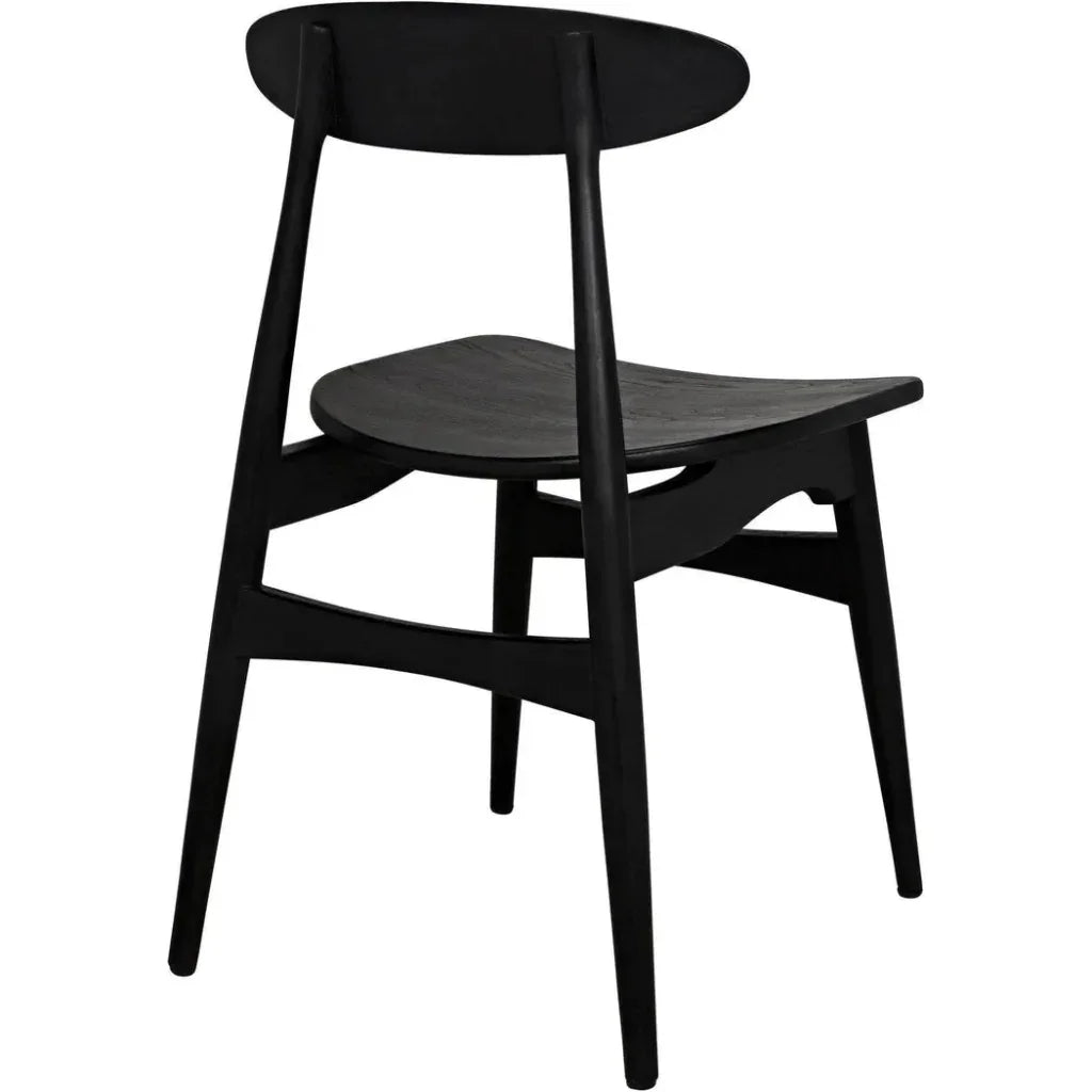 Noir Surf Wooden Armless Dining Chair (Set Of 2)