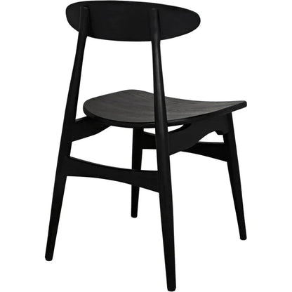 Noir Surf Wooden Armless Dining Chair (Set Of 2)