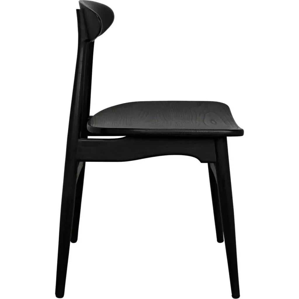 Noir Surf Wooden Armless Dining Chair (Set Of 2)