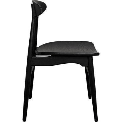 Noir Surf Wooden Armless Dining Chair (Set Of 2)