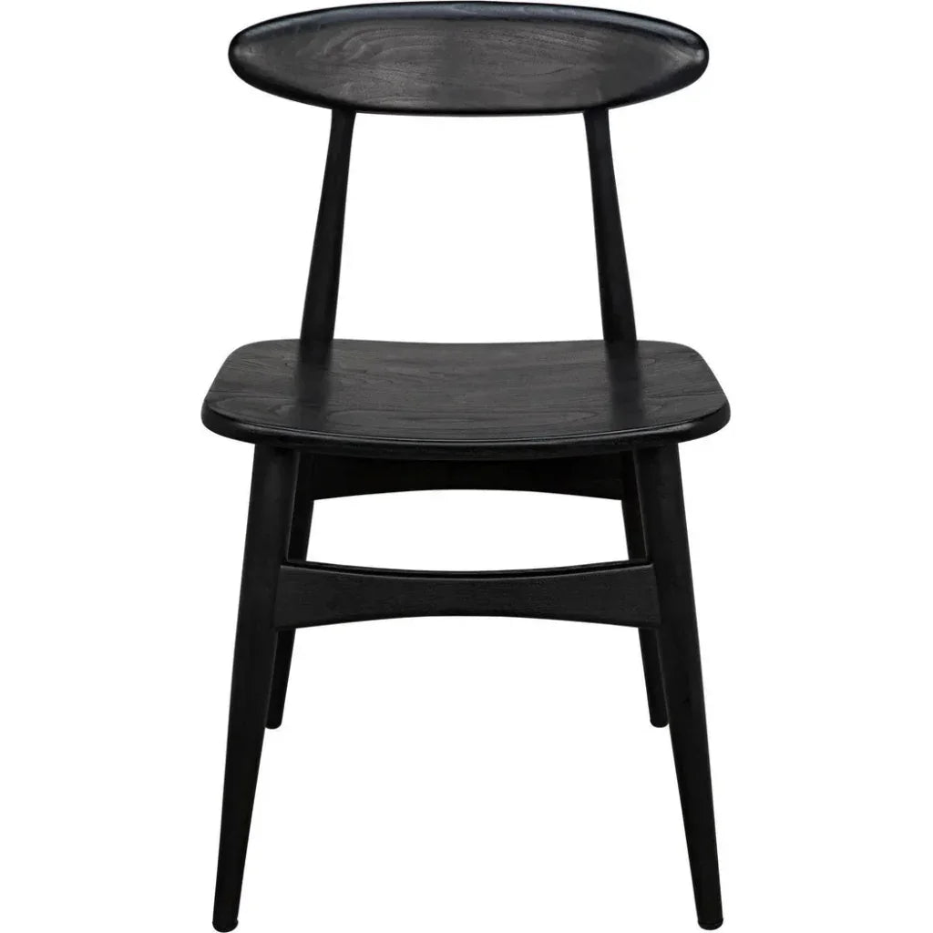 Noir Surf Wooden Armless Dining Chair (Set Of 2)